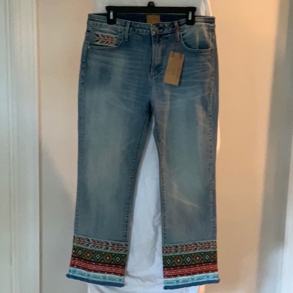 Driftwood NWT Colette denim embellished jeans sz 32